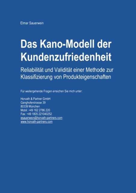 Elmar Sauerwein - Das Kano-Modell der Kundenzufriedenheit, E-bok