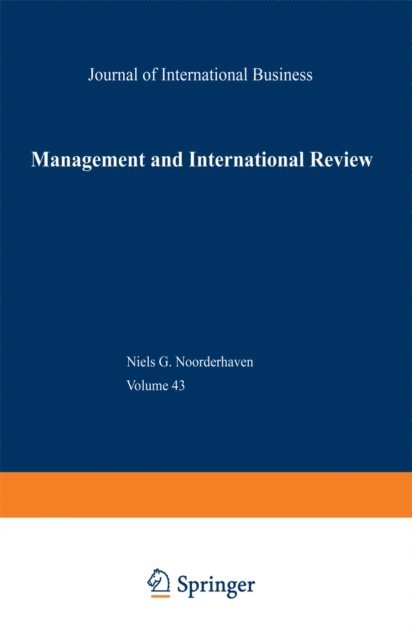 Niels G. Noorderhaven - Management and International Review, E-bok