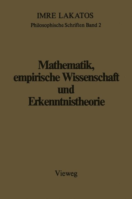 Imre Lakatos - Mathematik, empirische Wissenschaft und Erkenntnistheorie, E-bok