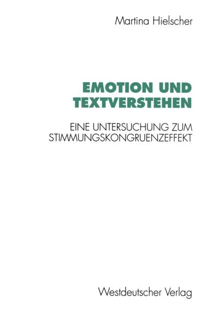 Martina Hielscher - Emotion und Textverstehen, E-bok