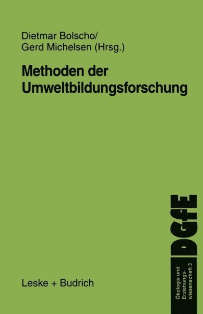 Gerd Michelsen, Dietmar Bolscho - Methoden der Umweltbildungsforschung, E-bok
