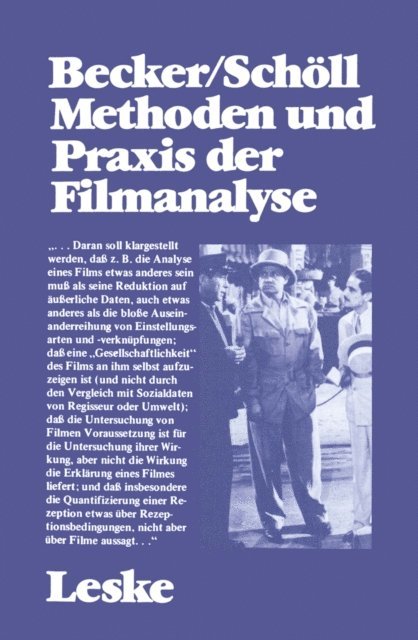 Norbert Scholl, Wolfgang Becker - Methoden und Praxis der Filmanalyse, E-bok