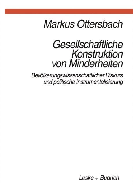 Markus Ottersbach - Gesellschaftliche Konstruktion von Minderheiten, E-bok
