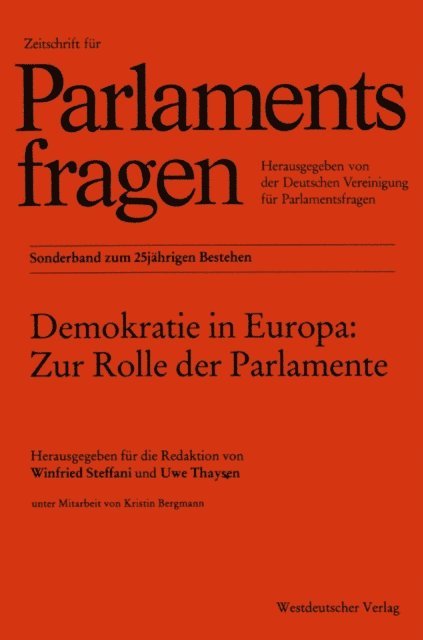 Uwe Thaysen, Winfried Steffani - Demokratie in Europa: Zur Rolle der Parlamente, E-bok