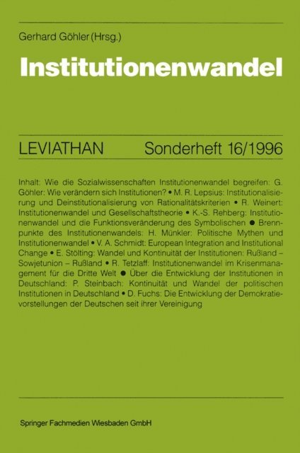 Gerhard Gohler - Institutionenwandel, E-bok