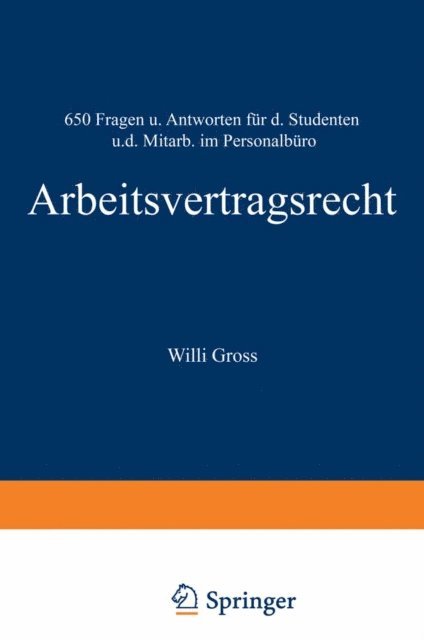 Willi Gro - Arbeitsvertragsrecht, E-bok