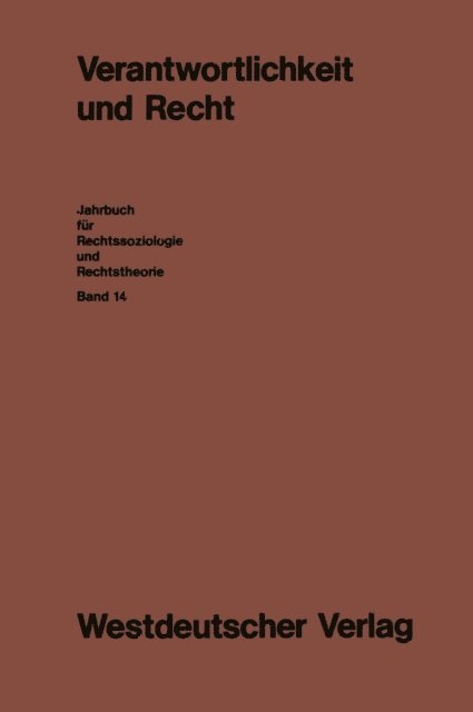 Ernst-Joachim Lampe - Verantwortlichkeit und Recht, E-bok