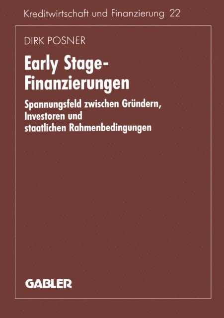 Dirk Posner - Early Stage-Finanzierungen, E-bok