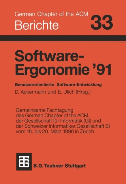 Ulich, Ackermann - Software-Ergonomie ’91, E-bok