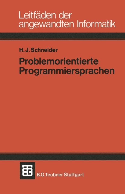 Hans Jurgen Schneider - Problemorientierte Programmiersprachen, E-bok