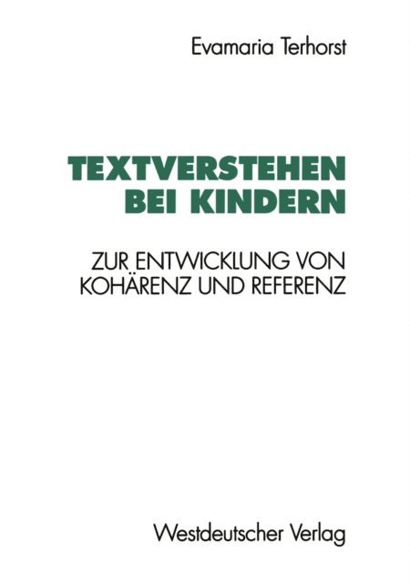Evamaria Terhorst - Textverstehen bei Kindern, E-bok