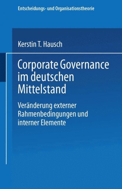 Kerstin T. Hausch - Corporate Governance im deutschen Mittelstand, E-bok