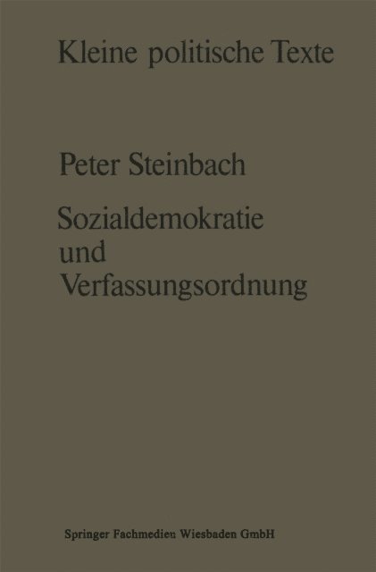Peter Steinbach - Sozialdemokratie und Verfassungsverständnis, E-bok