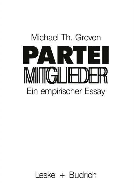 Michael Th. Greven - Parteimitglieder, E-bok