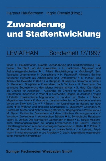 Ingrid Oswald - Zuwanderung und Stadtentwicklung, E-bok