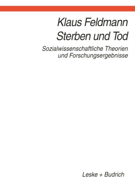 Klaus Feldmann - Sterben und Tod, E-bok