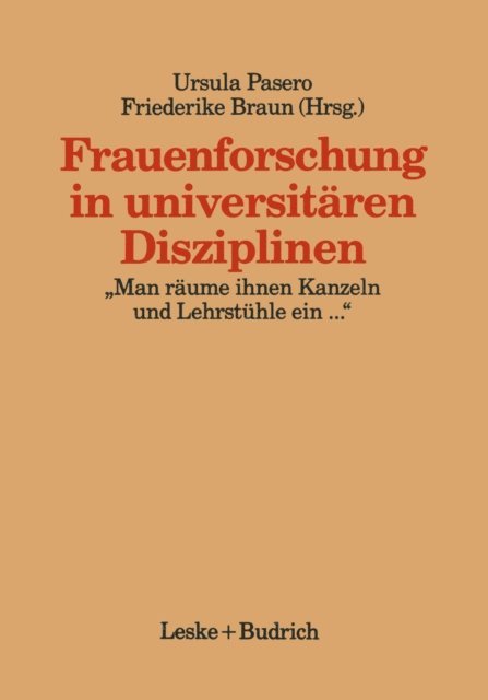 Ursula Pasero - Frauenforschung in universitären Disziplinen, E-bok