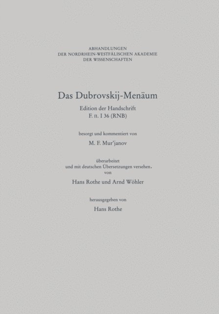 M.F. Murjanov - Das Dubrovskij-Menäum, E-bok