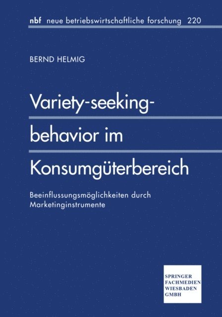 Bernd Helmig - Variety-seeking-behavior im Konsumgüterbereich, E-bok