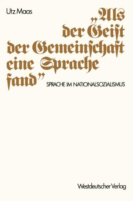Utz Maas - „Als der Geist der Gemeinschaft eine Sprache fand“, E-bok