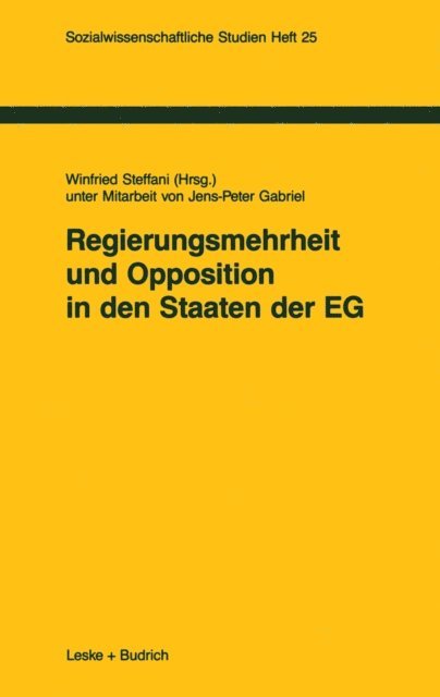 Winfried Steffani - Regierungsmehrheit und Opposition in den Staaten der EG, E-bok