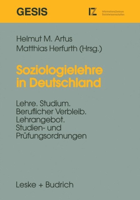 Matthias Herfurth, Helmut M. Artus - Soziologielehre in Deutschland, E-bok