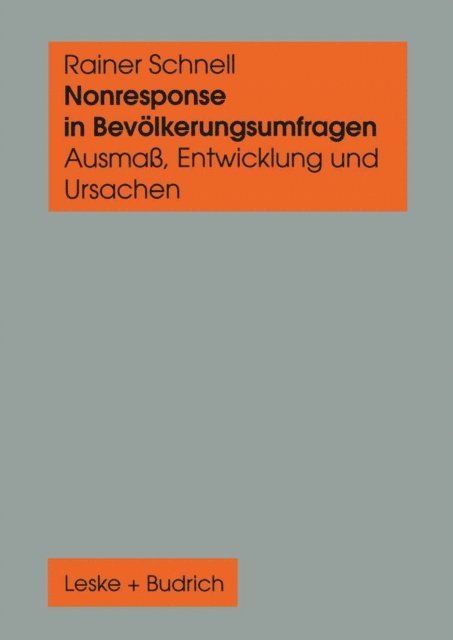 Rainer Schnell - Nonresponse in Bevölkerungsumfragen, E-bok