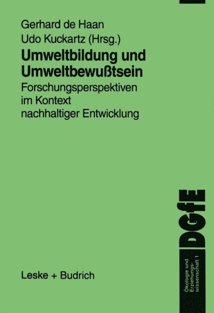 Udo Kuckartz, Gerhard de Haan - Umweltbildung und Umweltbewußtsein, E-bok
