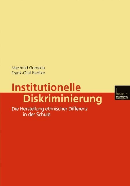 Frank-Olaf Radtke, Mechtild Gomolla - Institutionelle Diskriminierung, E-bok