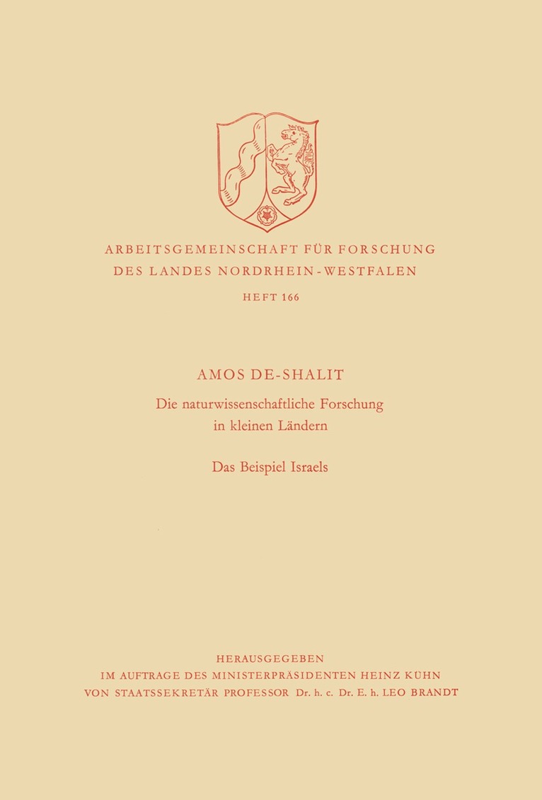 Amos De-Shalit - Die naturwissenschaftliche Forschung in kleinen Ländern, Häftad