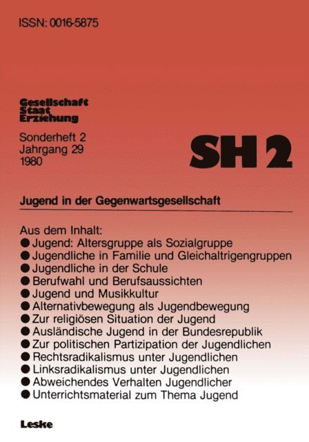 Bernhard Schafers - Jugend in der Gegenwartsgesellschaft, E-bok