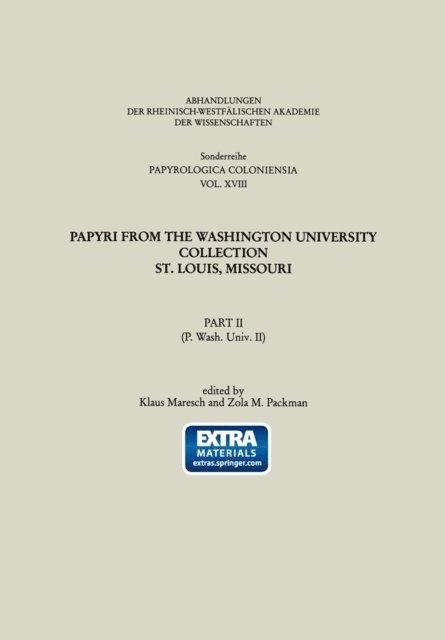 Zola Packman, Klaus Maresch - Papyri from the Washington University Collection St. Louis, Missouri, E-bok