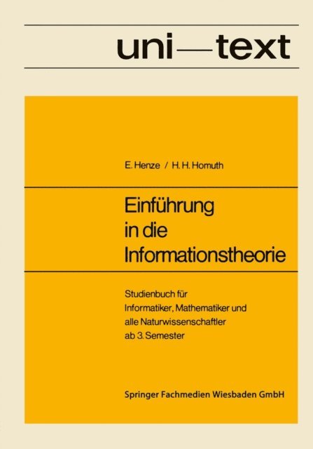 Horst H. Homuth, Ernst Henze - Einführung in die Informationstheorie, E-bok