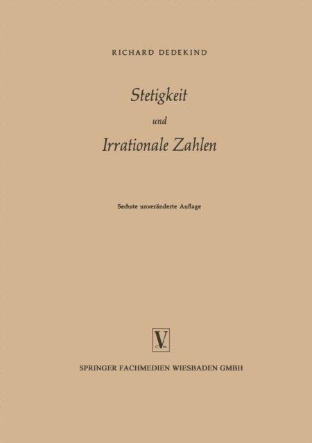 Richard Dedekind - Stetigkeit und Irrationale Zahlen, E-bok