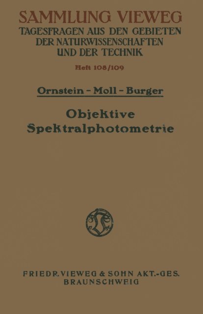 Leonard Salomon Ornstein - Objektive Spektralphotometrie, E-bok
