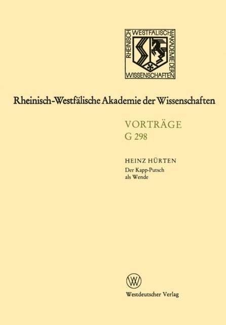 Heinz Hurten - Der Kapp-Putsch als Wende, E-bok
