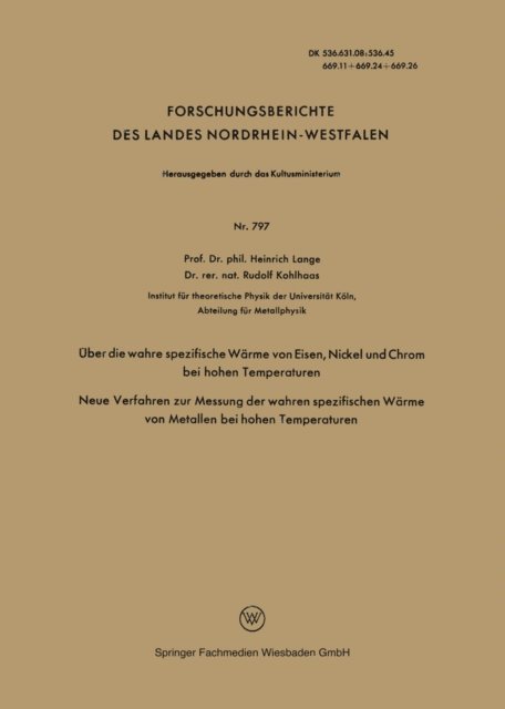 Heinrich Lange - Über die wahre spezifische Wärme von Eisen, Nickel und Chrom bei hohen Temperaturen, E-bok