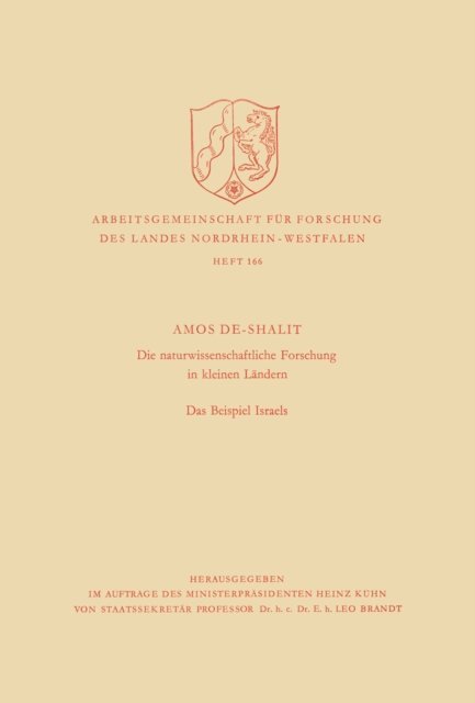 Amos De-Shalit - Die naturwissenschaftliche Forschung in kleinen Ländern, E-bok
