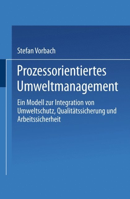 Stefan Vorbach - Prozessorientiertes Umweltmanagement, E-bok