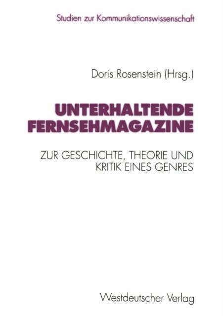 Doris Rosenstein - Unterhaltende Fernsehmagazine, E-bok