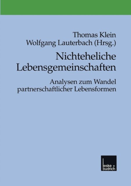 Wolfgang Lauterbach, Thomas Klein - Nichteheliche Lebensgemeinschaften, E-bok