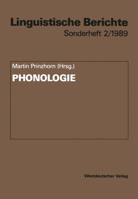 Martin Prinzhorn - Phonologie, E-bok