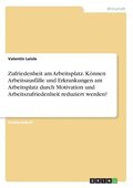 Zufriedenheit am Arbeitsplatz. K�nnen Arbeitsausf�lle und Erkrankungen am Arbeitsplatz durch Motivation und Arbeitszufriedenheit reduziert werden?