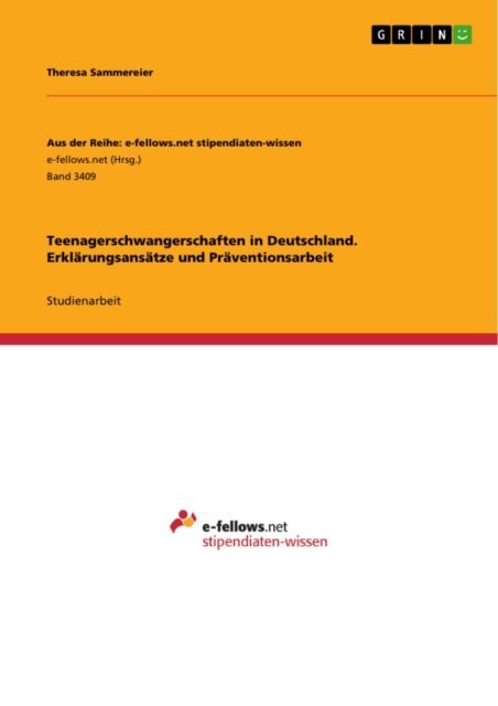 Theresa Sammereier - Teenagerschwangerschaften in Deutschland. Erklärungsansätze und Präventionsarbeit, E-bok