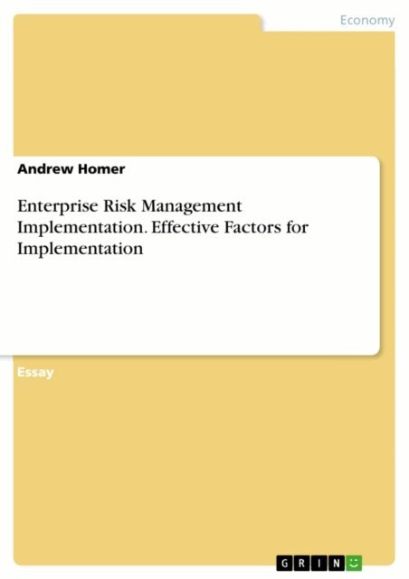 Andrew Homer - Enterprise Risk Management Implementation. Effective Factors for Implementation, E-bok