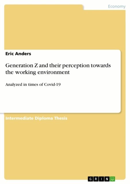 Eric Anders - Generation Z and their perception towards the working environment, E-bok