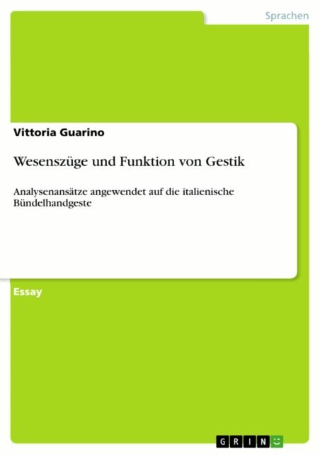 Vittoria Guarino - Wesenszuge und Funktion von Gestik, E-bok