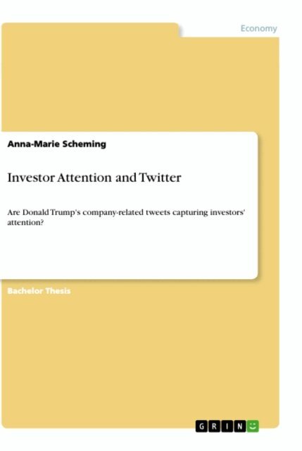 Anna-Marie Scheming - Investor Attention and Twitter, E-bok. Tillgänglighet: Lägg i varukorg