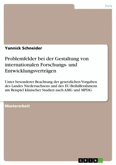 Yannick Schneider - Problemfelder bei der Gestaltung von internationalen Forschungs- und Entwicklungsverträgen, E-bok. Tillgänglighet: Lägg i varukorg