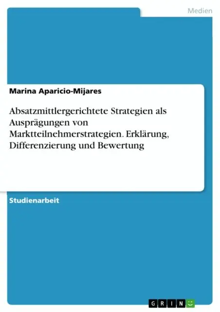 Marina Aparicio-Mijares - Absatzmittlergerichtete Strategien als Ausprägungen von Marktteilnehmerstrategien. Erklärung, Differenzierung und Bewertung, E-bok. Tillgänglighet: Lägg i varukorg